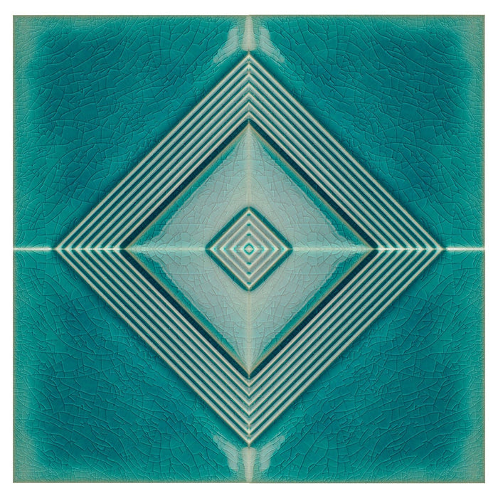 Blue Green Porcelain Textured Diamond Pattern 5x5 Tile - TileBuys