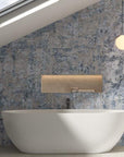 Bohemian Blue Distressed 20x40 Porcelain Tile Wall