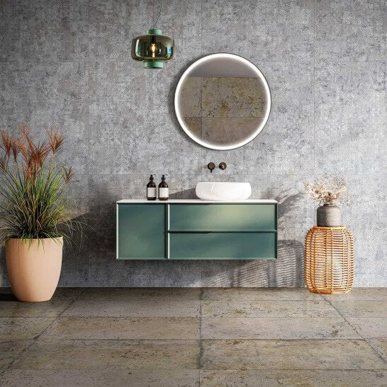 Bohemian Gray 20x40 Distressed Porcelain Tile Wall