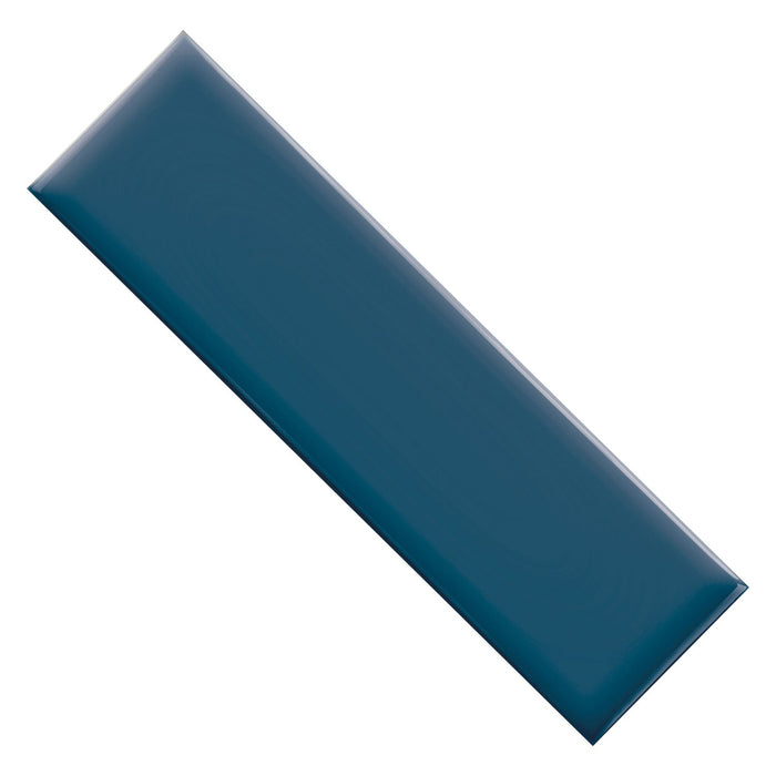 Glossy Ceramic 3 x 10 Subway Wall Tile in Bold Blue