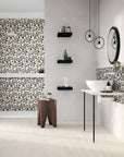 Brown, Beige & White Glass Mosaic Penny Circle Round Tile - TileBuys