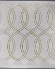 Calacatta and Thassos Marble Waterjet Mosaic Tile in Interlocked Ovals - TileBuys