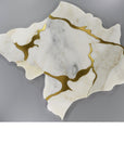 Calacatta Gold & Brass Waterjet Mosaic Tile in Geode | TileBuys
