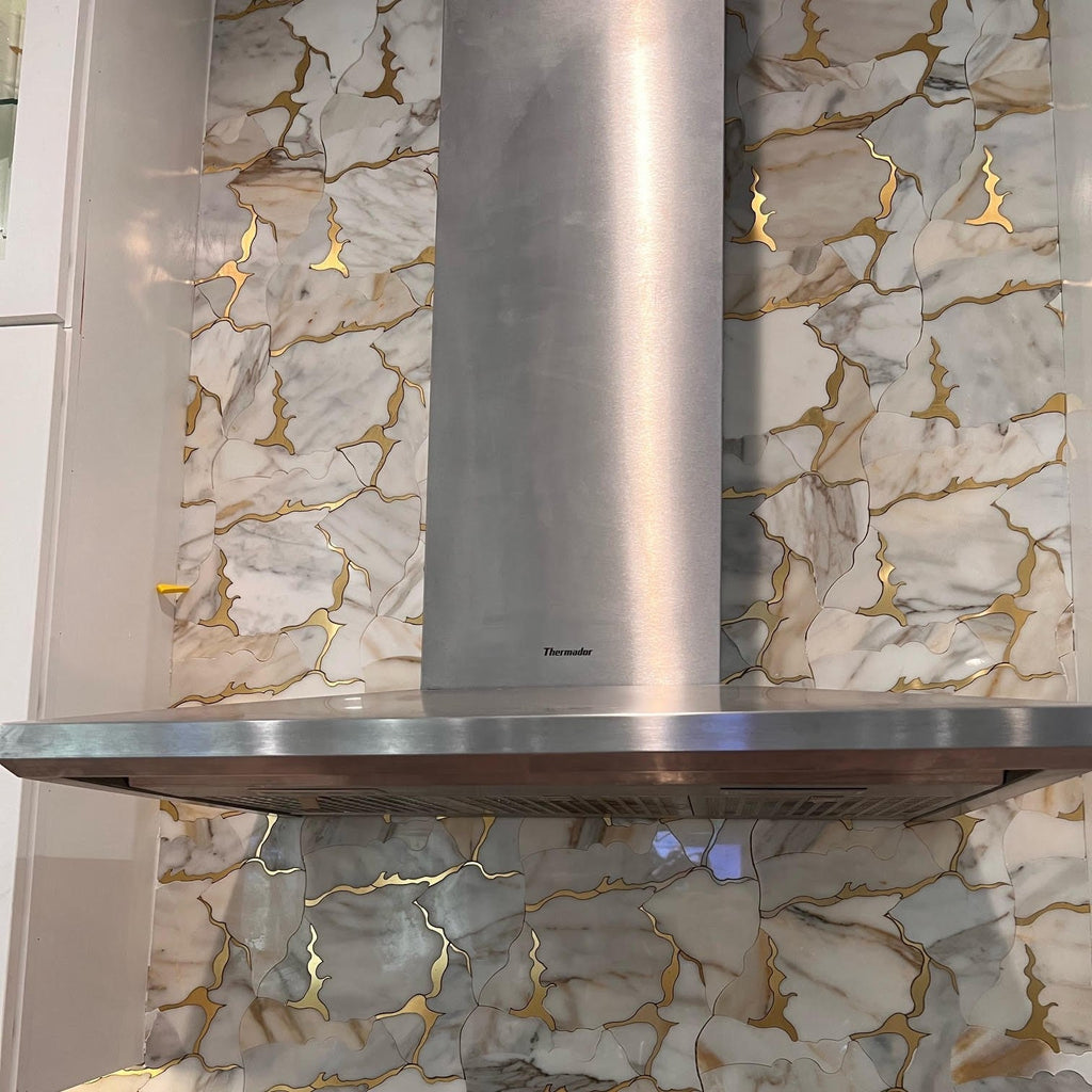 Geode Waterjet Tile Stove Backsplash