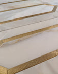 Calacatta Gold Marble with Gold Metal Waterjet Mosaic in Golden Picket - TileBuys