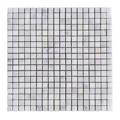 Calacatta Marble Mosaic Tile - 5/8" Squares - Polished - TileBuys