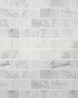 Calacatta Marble Mosaic Tile in 2x4" Mini Brick Subway Tiles Pattern - Polished - TileBuys