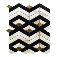 White Black and Gold Backsplash Tile