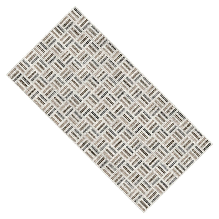 Cappuccino Cross Hatch Fabric Look 12x24 Porcelain Tile