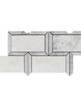 Carrara Marble Subway Mosaic Tile with Border