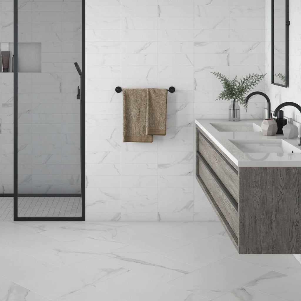 Carrara Look Porcelain Tiles - TileBuys