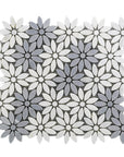 White and Gray Marble Daisy Tile