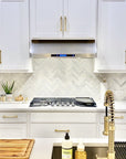 Carrara Venato Marble Mosaic Tile - 1x6" Long Herringbone - Polished or Honed Finish - TileBuys
