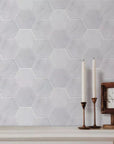 Carrara Venato Marble Mosaic Tile in 6” Hexagons Pattern - Polished or Honed - TileBuys