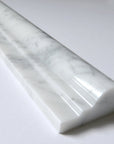 Carrara White Marble Trim Molding in Various Sizes - Polished - TileBuys