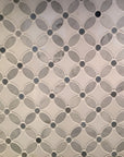 Carrara White, Milano Grey and White Thassos Marble Mosaic Tile in Glacier Garden
