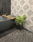 Charcoal Grey Multi Finish Porcelain Dark 2" Hexagon Tile - TileBuys