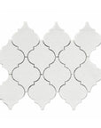 Coastal White Arabesque Mosaic Tile with Mesh Backing