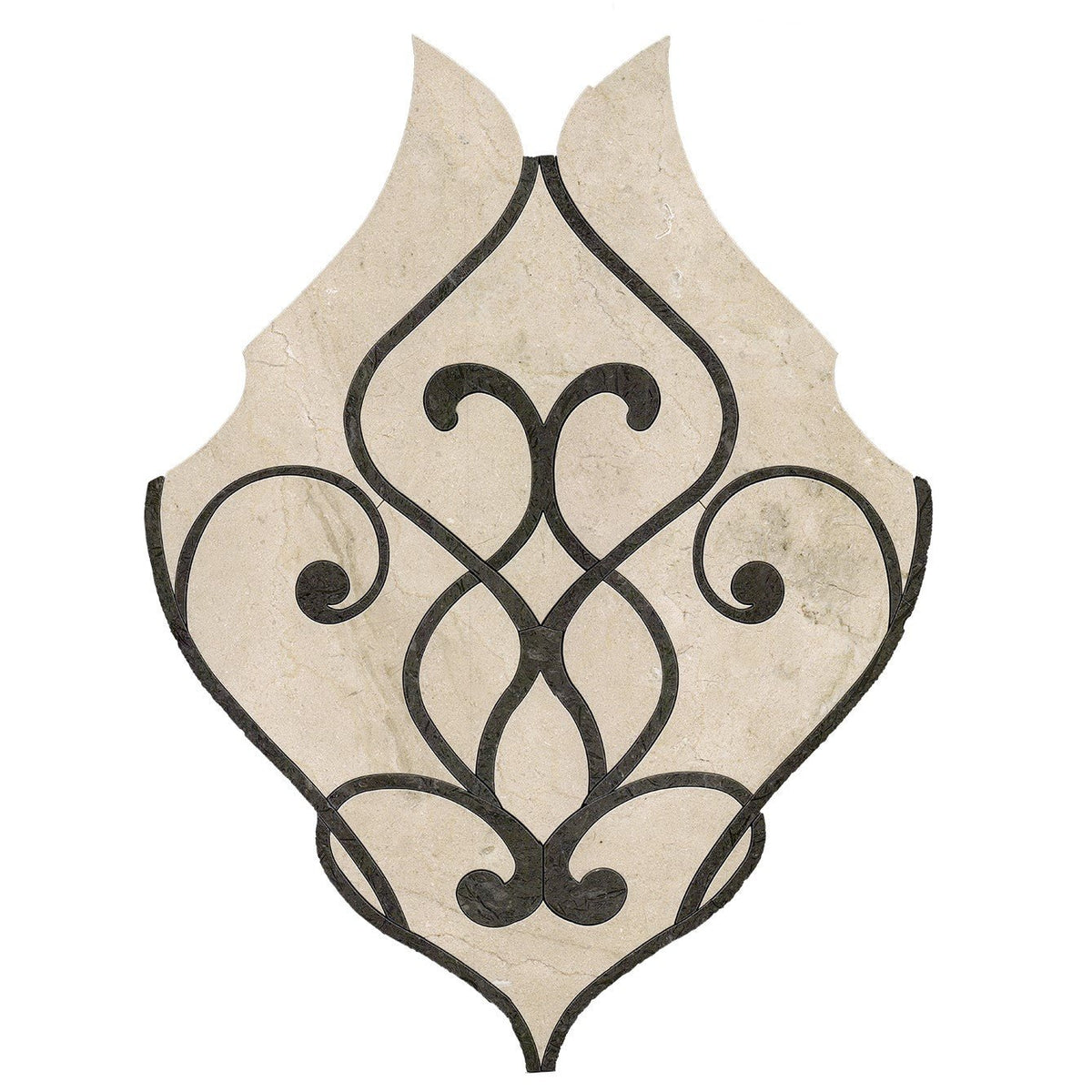 Damask Pattern Marble Waterjet Mosaic Tile - TileBuys