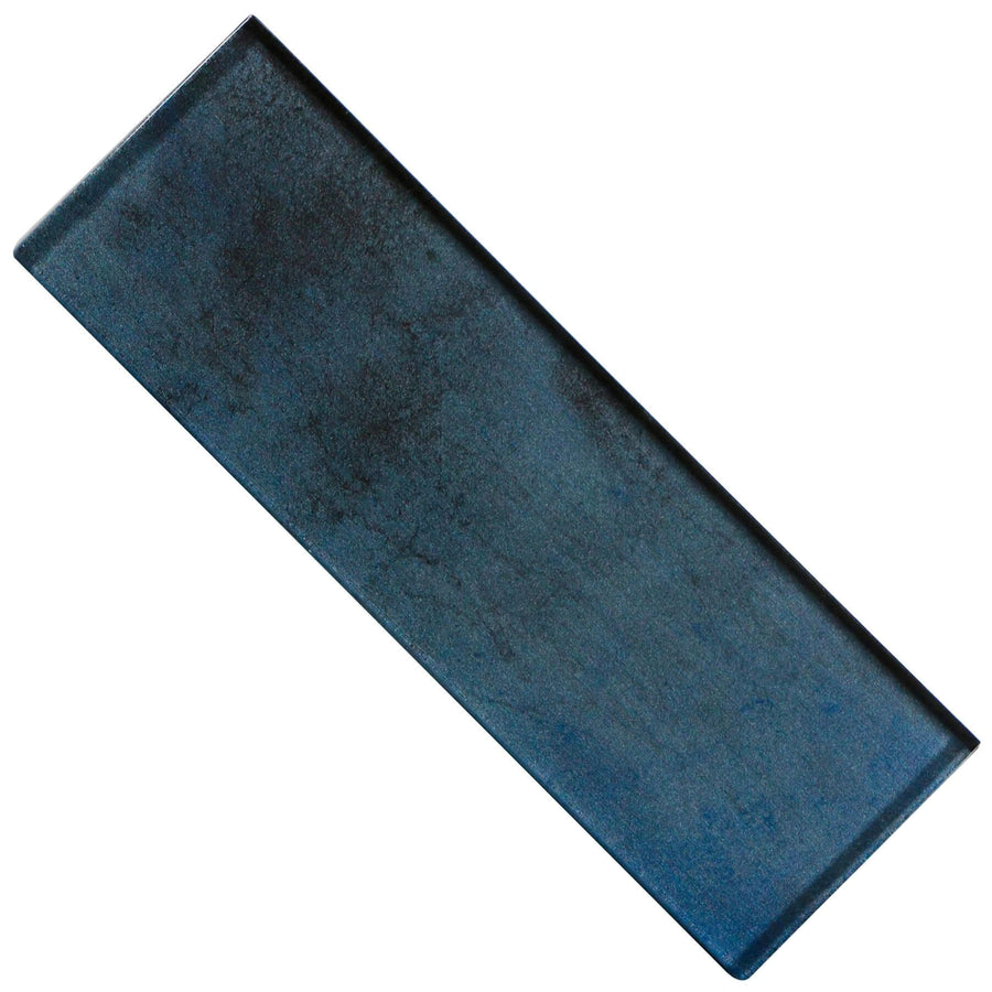 Dark Blue Glass 3x9" Subway Tile - TileBuys