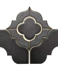 Dark Brown Porcelain Clover Quatrefoil Mosaic Tile