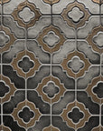 Dark Brown Porcelain Clover Quatrefoil Mosaic Tile