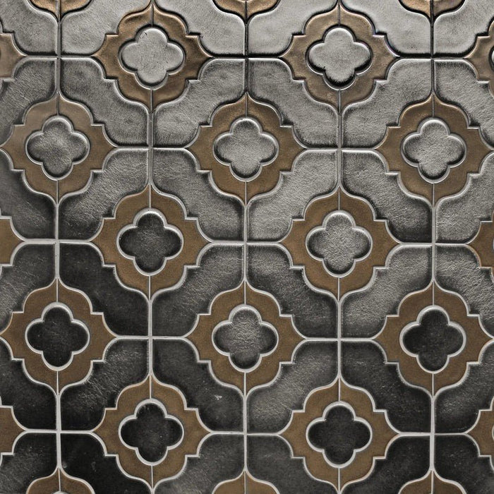 Dark Brown Porcelain Clover Quatrefoil Mosaic Tile