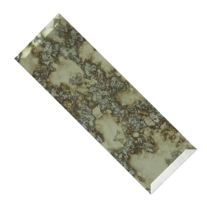 Distressed Antique Mirror Glass Tile - 4x12" Beveled Subway - TileBuys