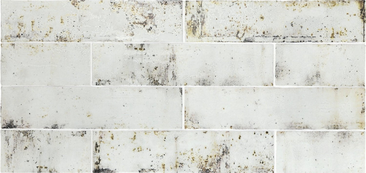 Distressed Rustic White Ceramic 3x12 Subway Tile - TileBuys