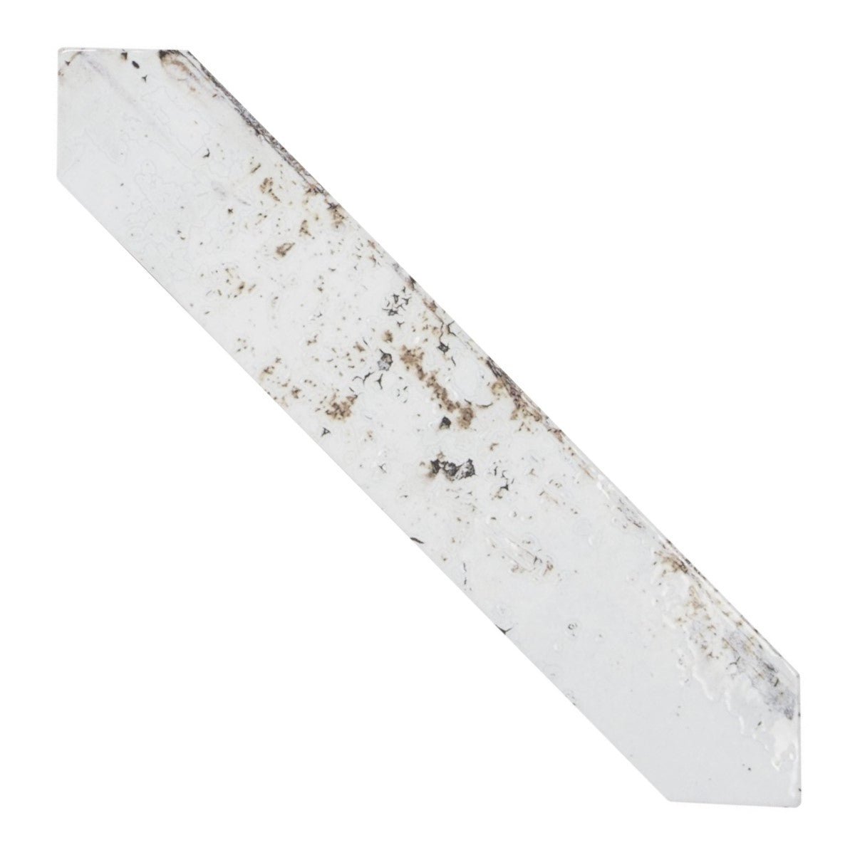 Distressed Rustic White Ceramic Picket Tile Backsplash - TileBuys