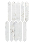 Closeup of Distressed White Ceramic Picket Tile
