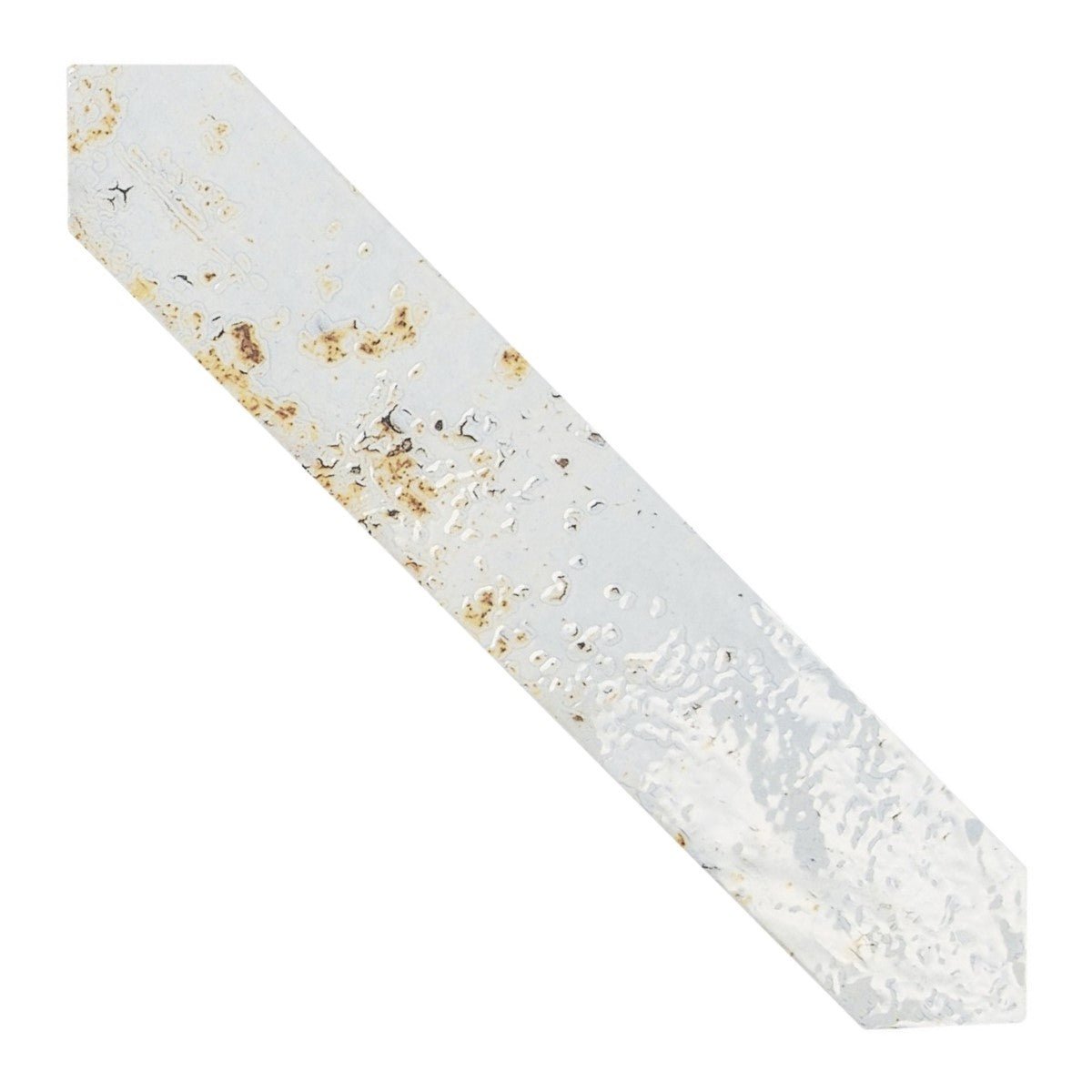 Distressed Rustic White & Rust Red Ceramic Picket Tile Backsplash - TileBuys
