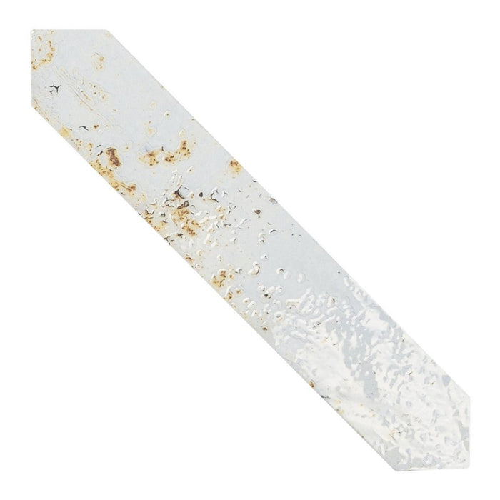 Distressed Rustic White & Rust Red Ceramic Picket Tile Backsplash - TileBuys