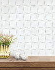 Accent Wall Featuring Dolomite and Calacatta Marble Waterjet Mosaic Tile