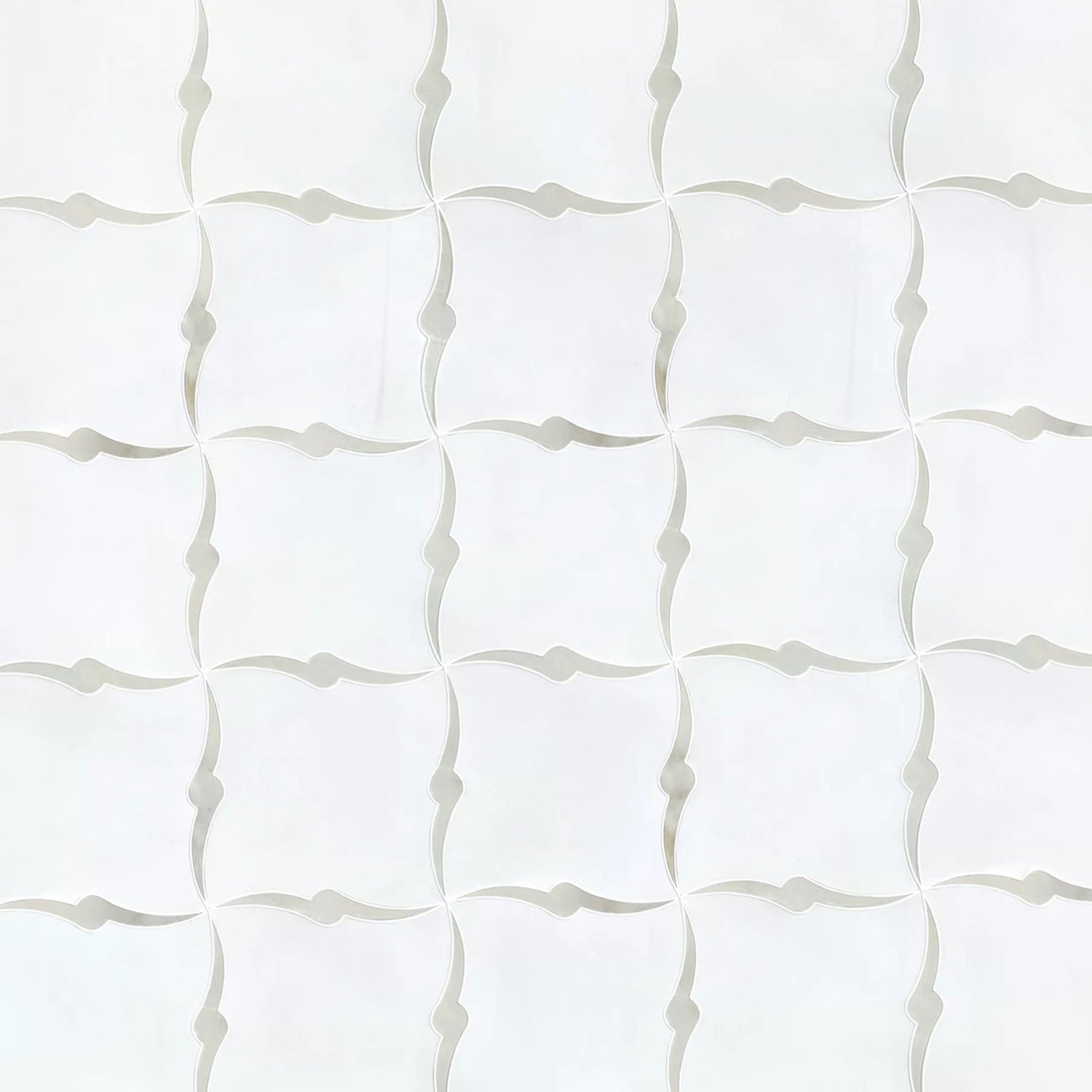 Dolomite and Calacatta Marble Waterjet Mosaic Tile