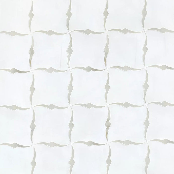 Dolomite and Calacatta Marble Waterjet Mosaic Tile