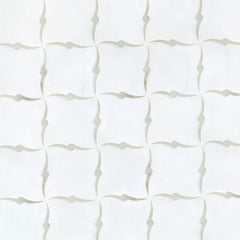 Dolomite and Calacatta Marble Waterjet Mosaic Tile