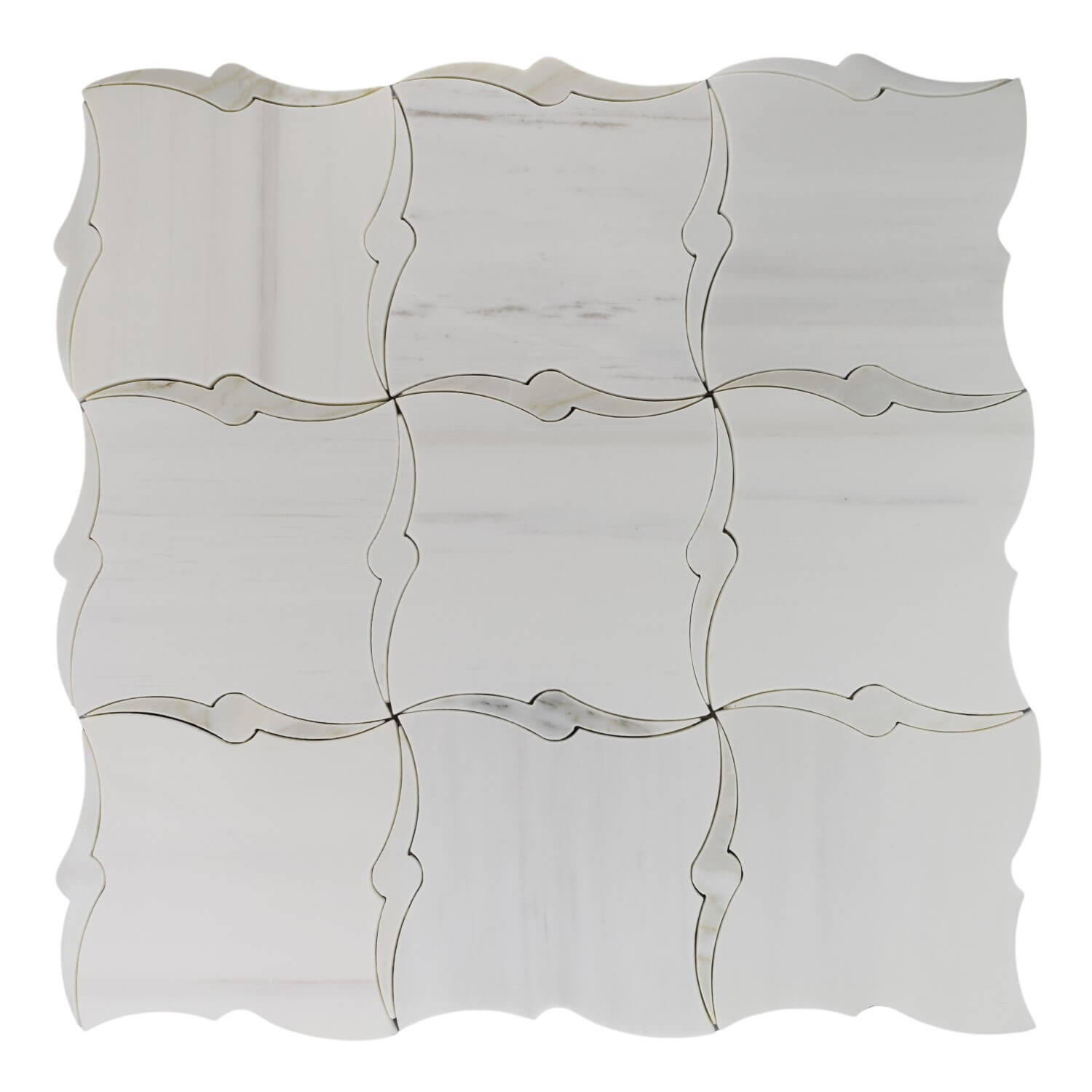 Dolomite and Calacatta Marble Waterjet Mosaic Tile