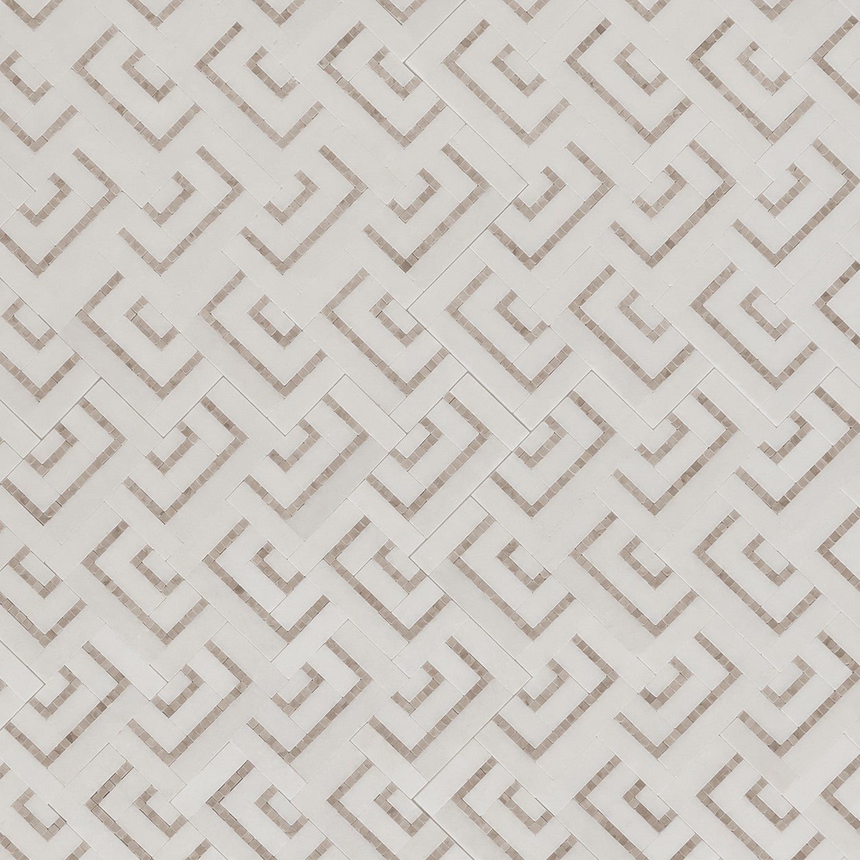 Dolomite and Wooden White Marble Geometric Mosaic Tiles
