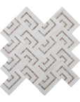 Dolomite and Wooden White Marble Geometric Mosaic Tile