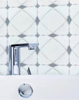 Dolomite White and Palissandro Blue Marble Waterjet Mosaic Tile in Saturn - TileBuys