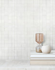 Dolomite White Irregular Squares Waterjet Mosaic Tile Backsplash