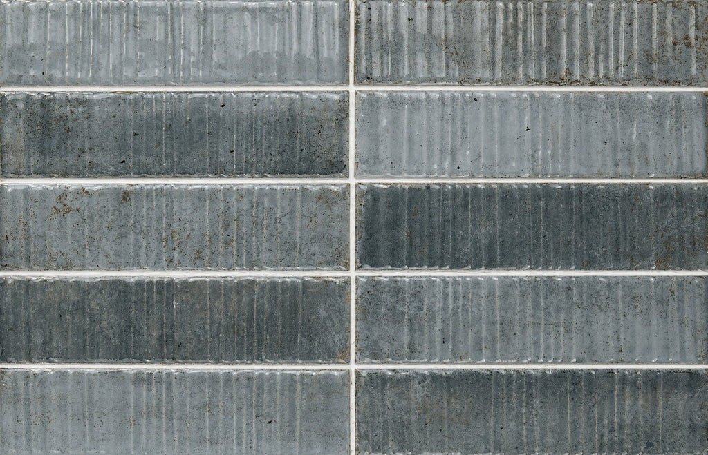 Dusty Blue 2x8 Textured Ceramic Subway Wall Tiles