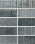 Dusty Blue 2x8 Textured Ceramic Subway Wall Tiles
