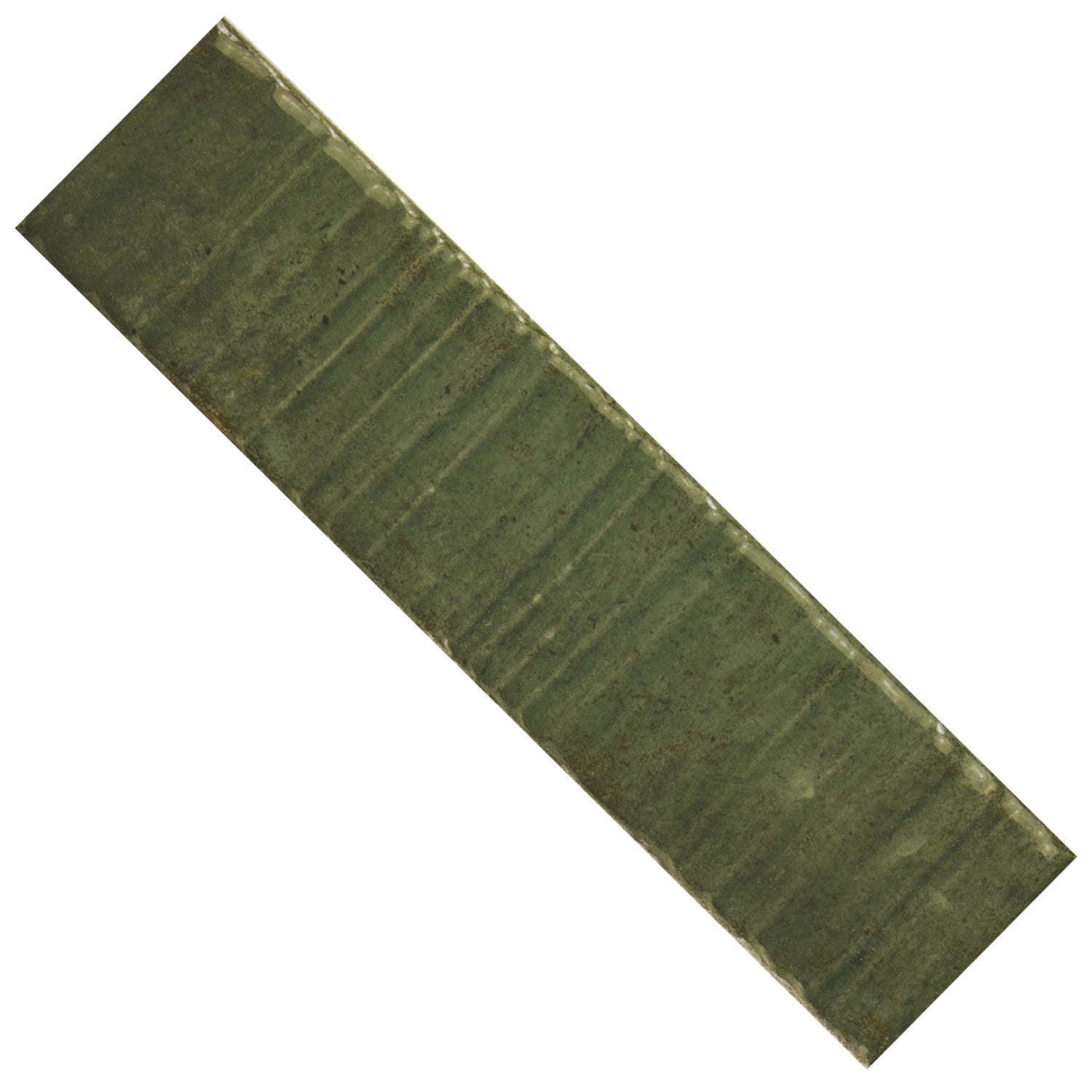 Moss Green Textured Ceramic Subway Tile