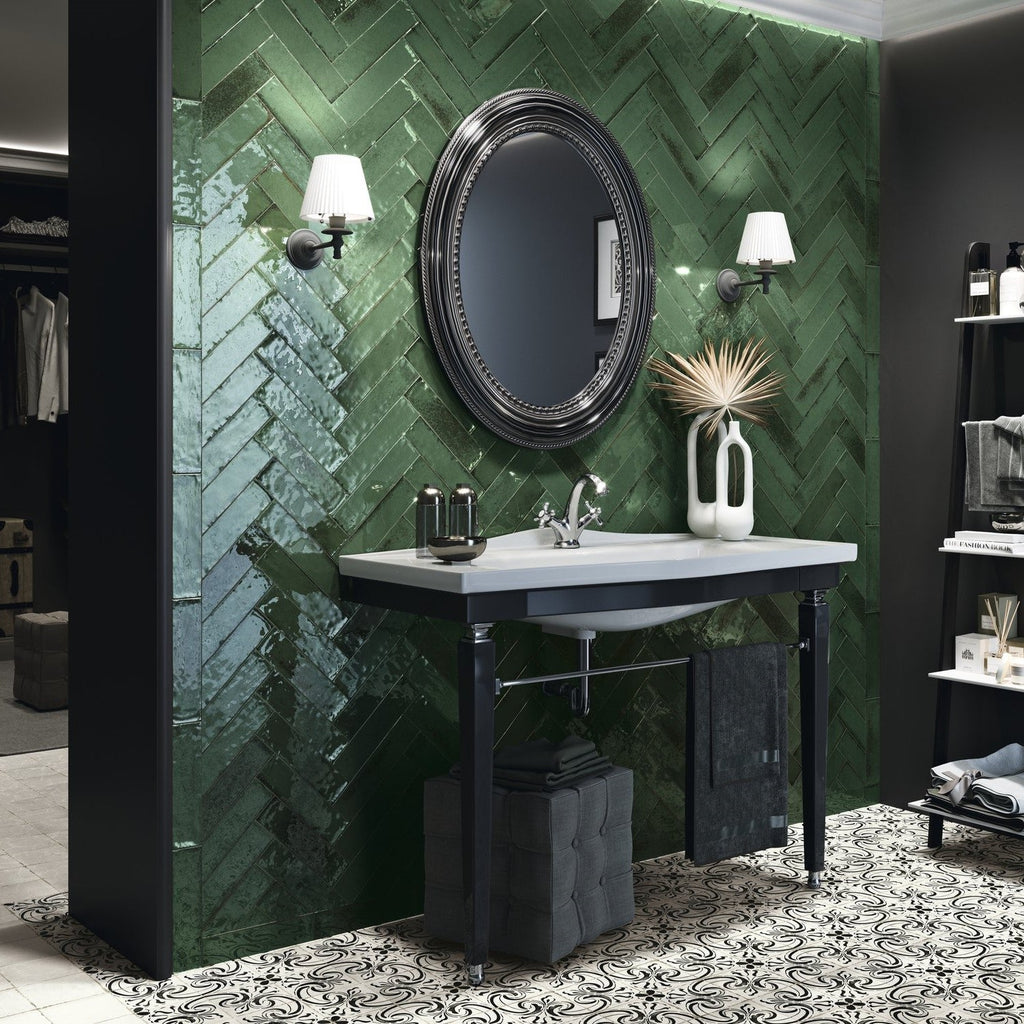 Emerald Green 3x11 Porcelain Distressed Subway Tile - TileBuys