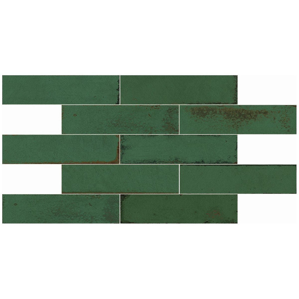 Emerald Green 3x11 Porcelain Distressed Subway Tile - TileBuys