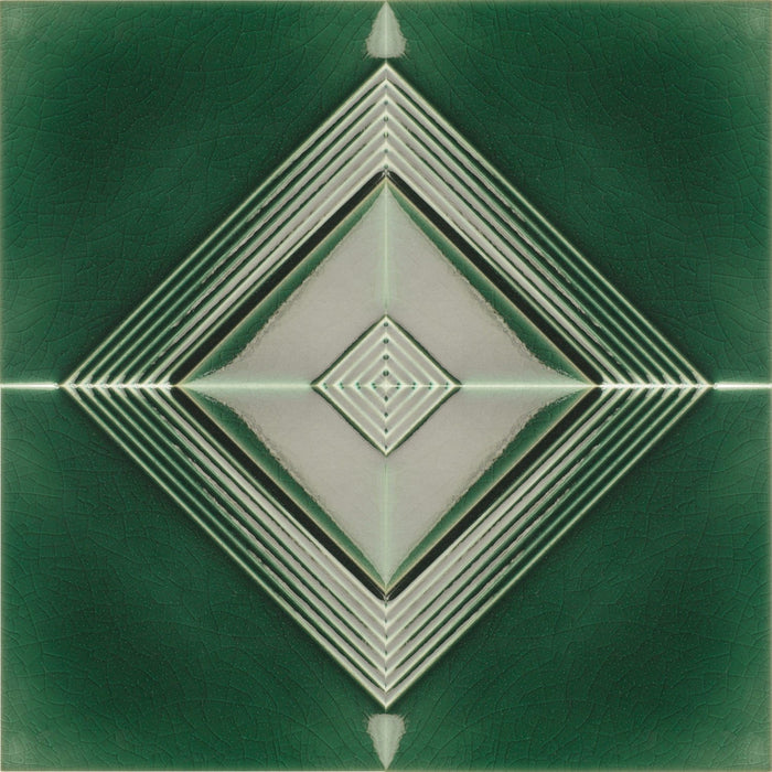 Emerald Green Porcelain Textured Diamond Pattern 5x5 Tile - TileBuys