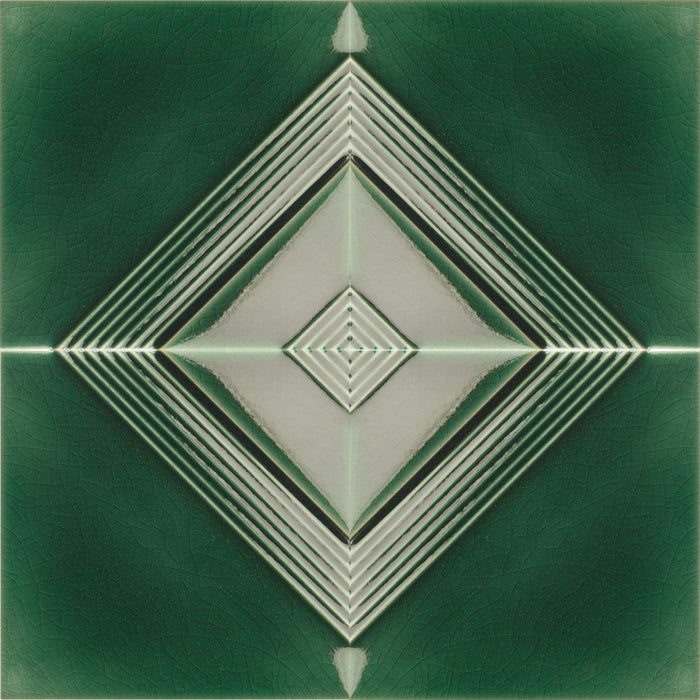 Emerald Green Porcelain Textured Diamond Pattern 5x5 Tile