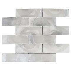 Pearlescent Hot Glass 2x6 Subway Mosaic Tile